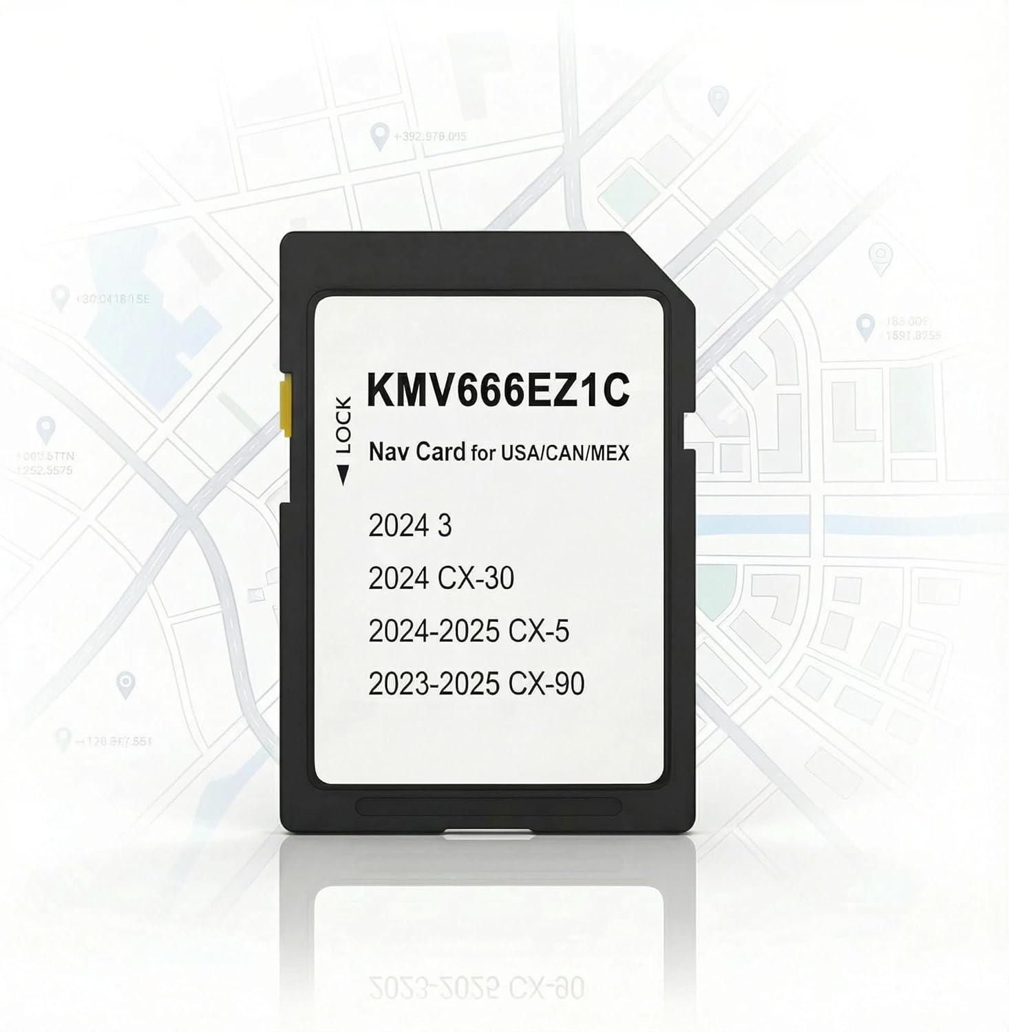 Updated Navigation SD Card, Navigation System Accessories Fits 2024 Mazd* 3 / CX-5, 2023-2024 CX-90, Replacement for KMV666EZ1C, North America Maps(USA/CAN/MEX)