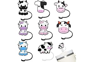 Cow Straw Cover Caps Compatible with Stanley Cup