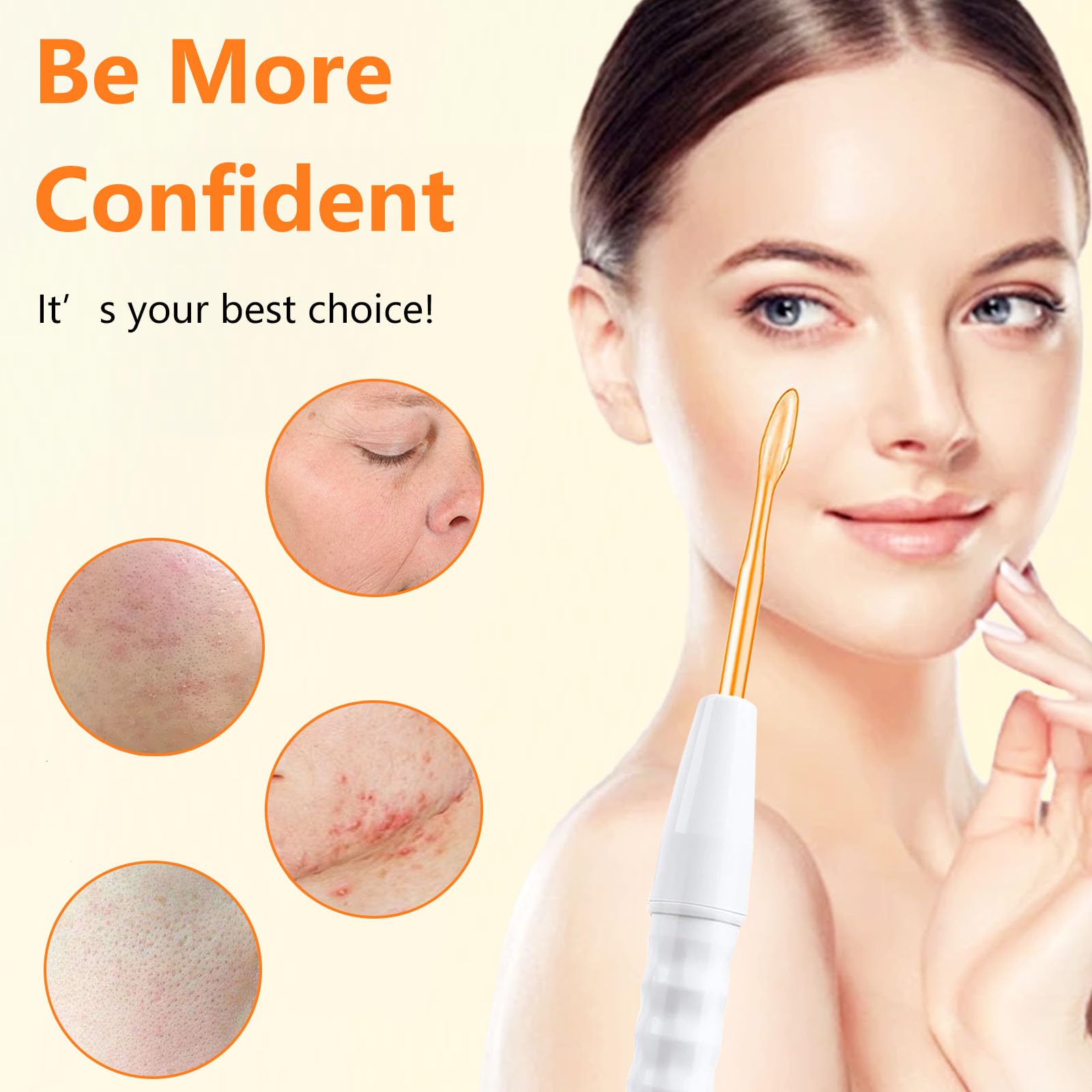 Varita facial de alta frecuencia F para el cuidado facial, máquina multifunción para dispositivos faciales