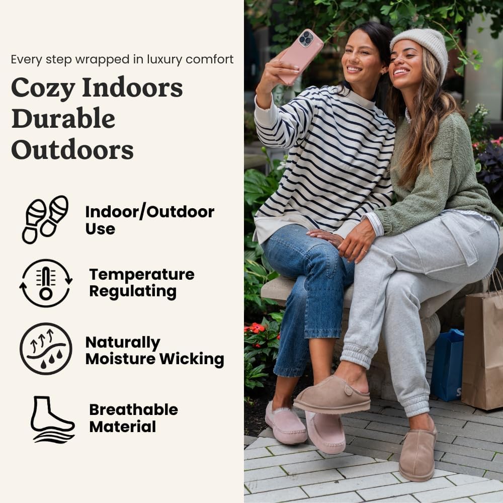 Fireside by Dearfoams Women’s Greta Genuine Shearling Clog Slippers, 100% Natural Suede Clogs for Outdoor & Indoor - Image 6