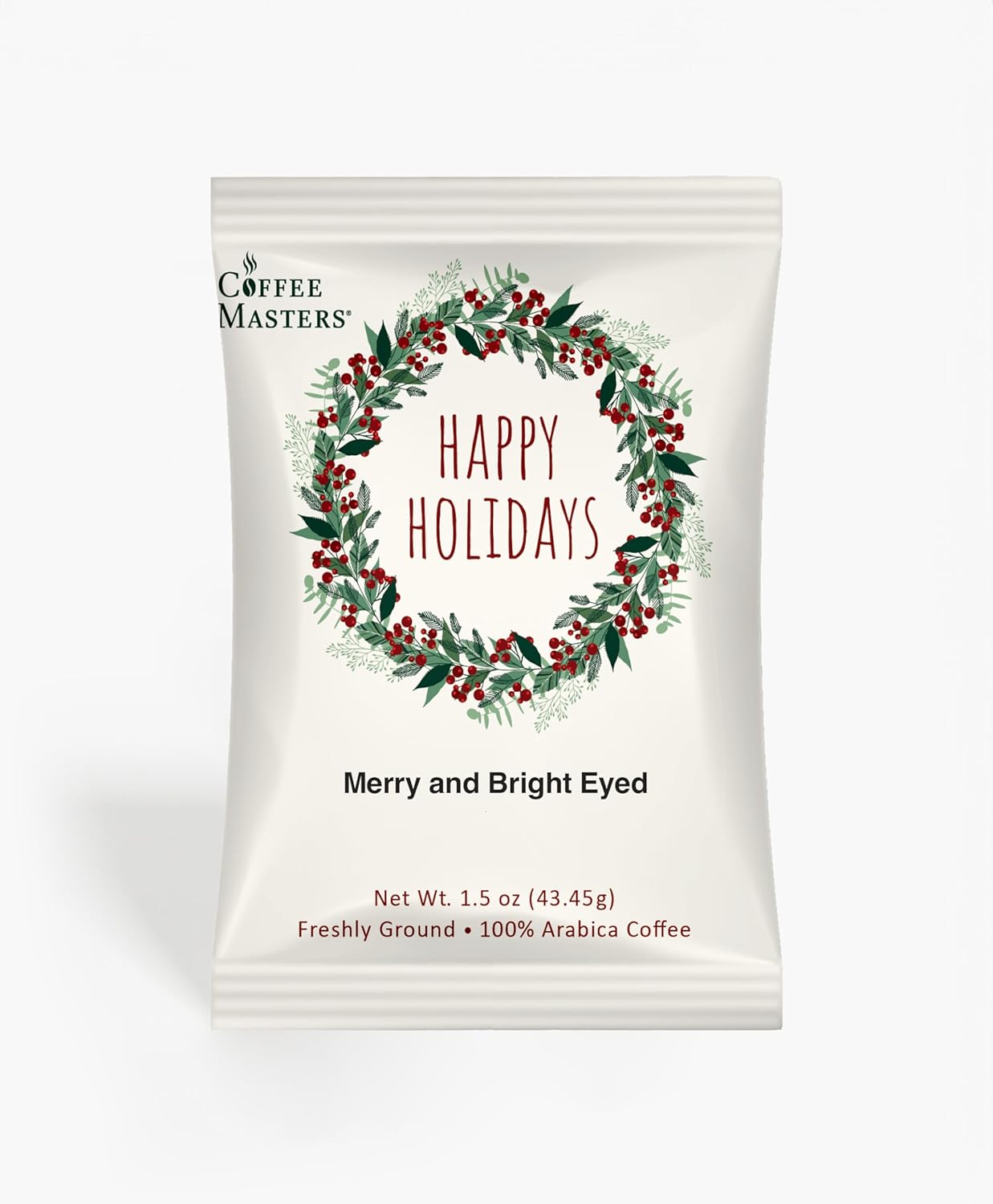 Coffee Masters Merry and Bright Eyed Christmas Perfect Potfuls 1.5 oz Ground Coffee Packets (12 Pack)