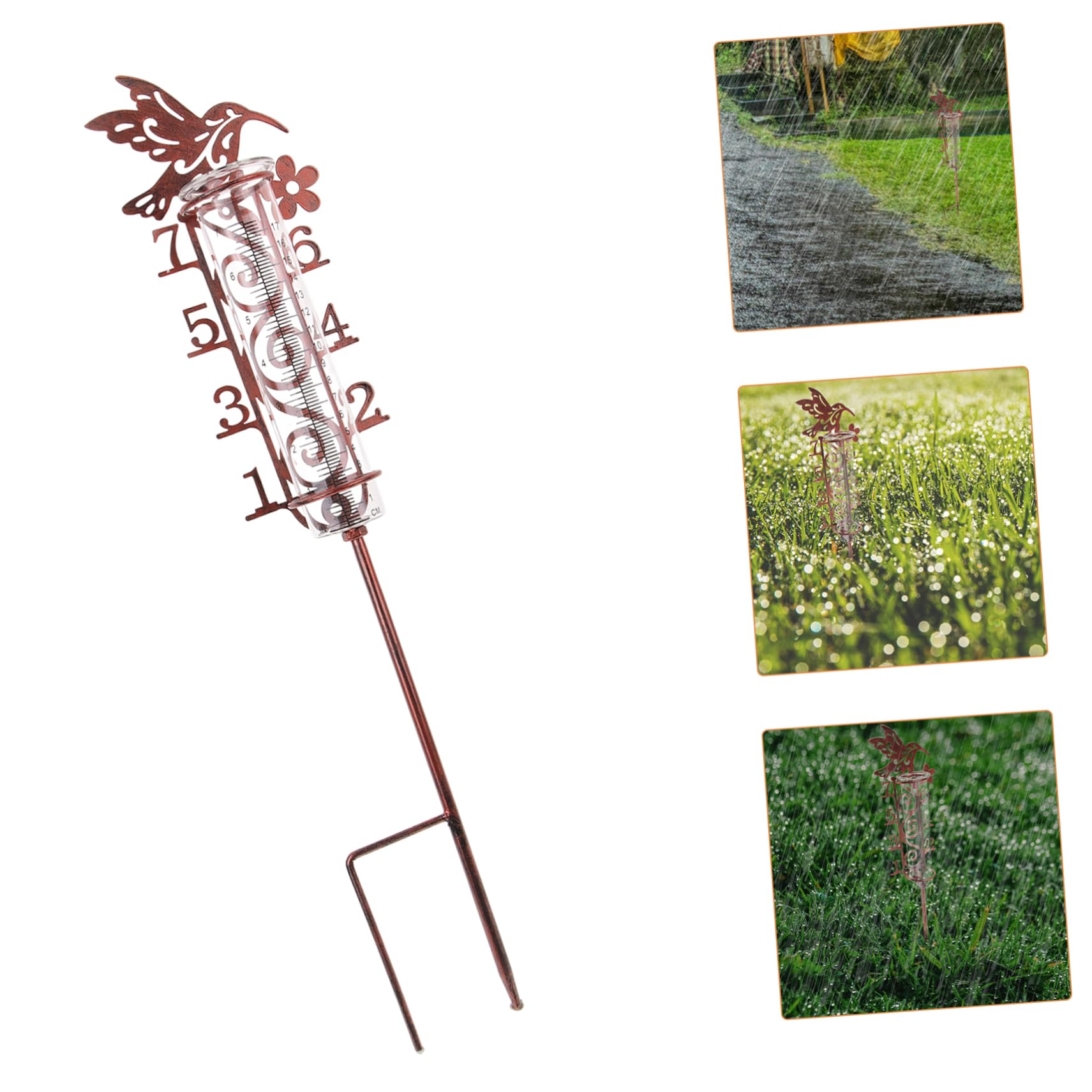 ULTECHNOVO 3stücke Rain Gauge Mit Metallpfahl Digitale Regenmessung Für Garten Präzise Dekoratives Design Für Terrassen Und Hinterhöfe Kapazität