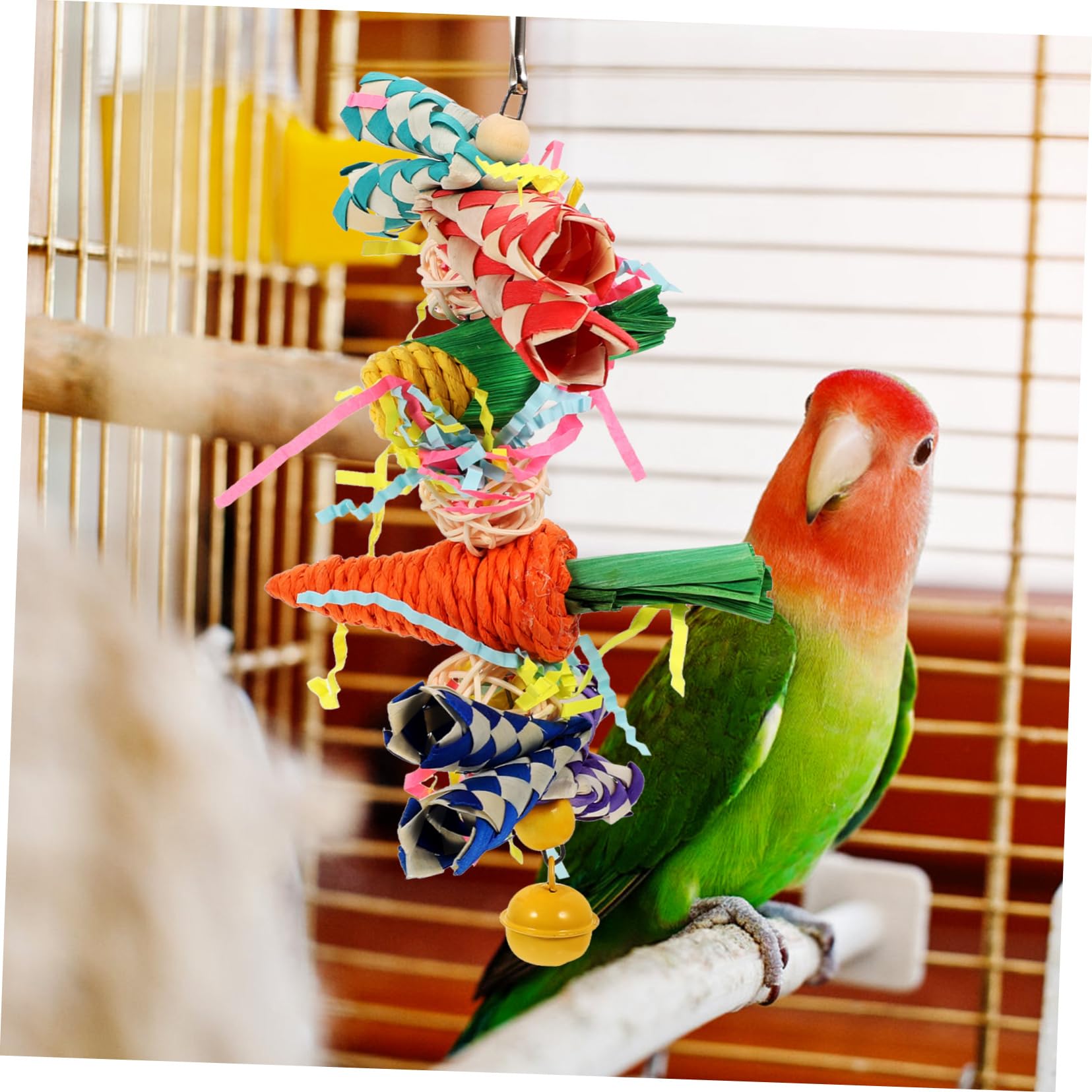 BESPORTBLE 5pièces Jouet à Mâcher pour Oiseaux Accessoire Naturel Rotin pour Perruches Et Perroquets Stimule Petits Animaux