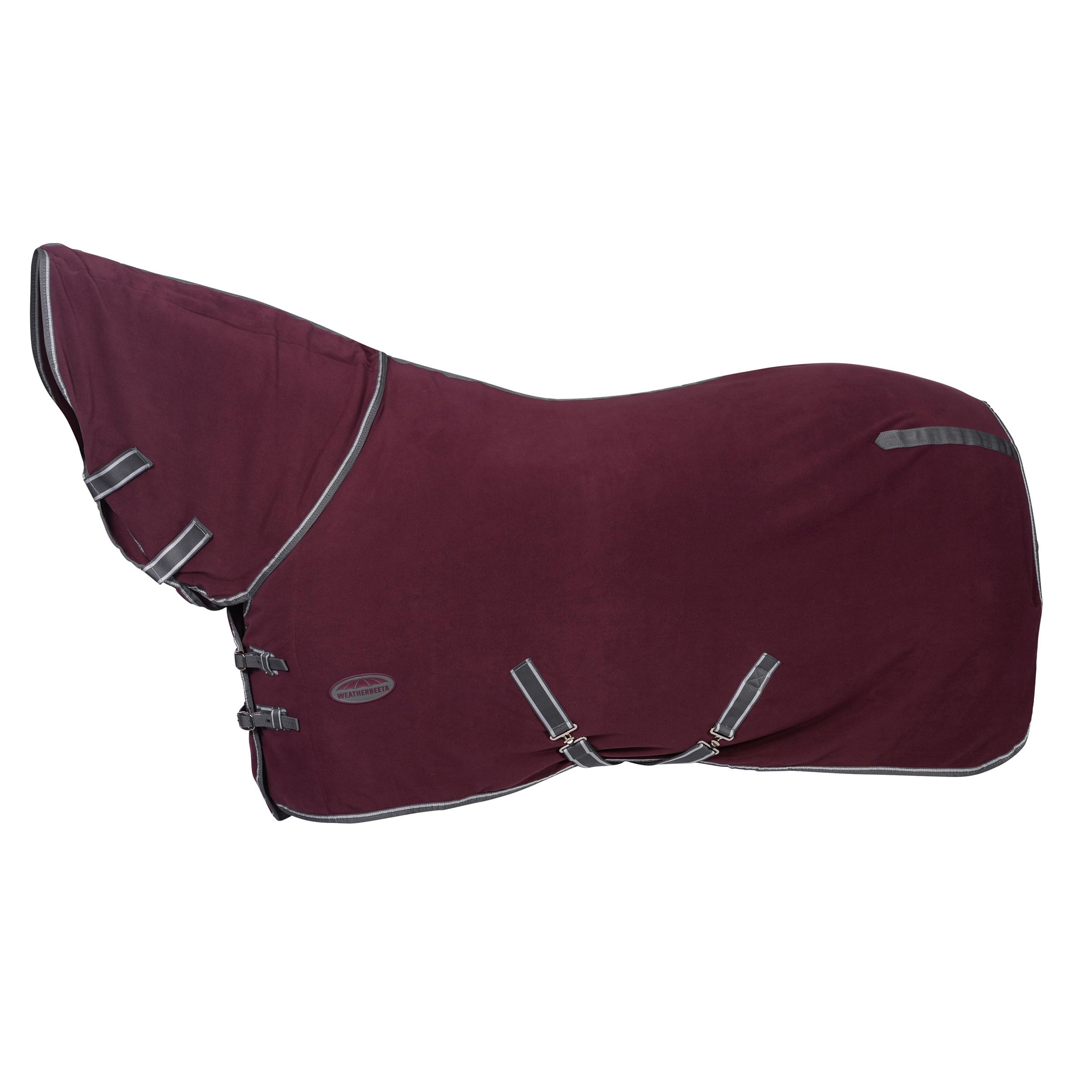 WeatherBeeta Anti-Static Fleece Cooler Combo Neck, Maroon/Grey/White, 72