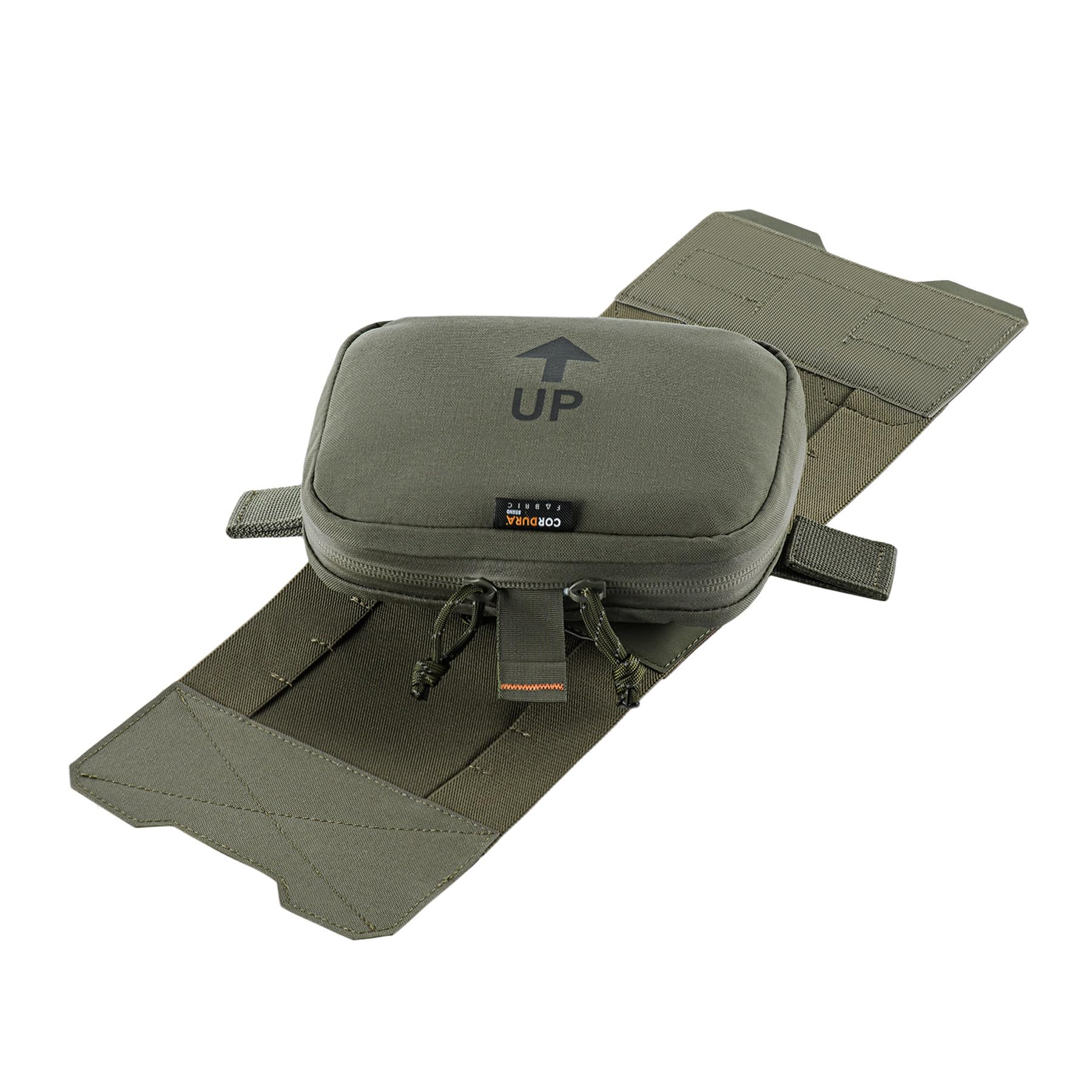 M-Tac Large Elite - Bolsa horizontal MOLLE-IFAK – Cordura® 500D MIL-SPEC, base cortada con láser, cremalleras AquaGuard YKK®, organizador de primeros auxilios desmontable, verde Ranger