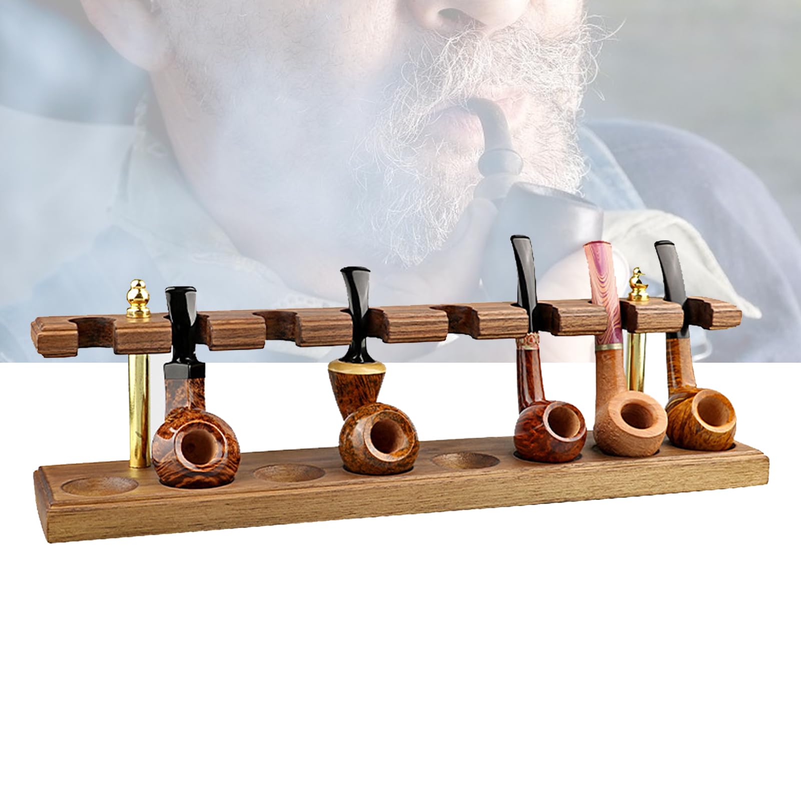 Présentoir Portable pour Pipes à Tabac en Bois, Rangement Salon et Coin Fumoir