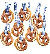 Logbuch-Verlag 8 Small Pretzels for Hanging Blue White Mini Pretzel Decoration Artificial Pretzel October