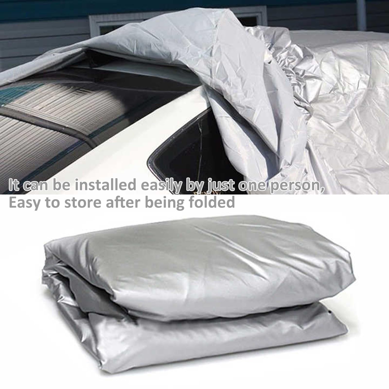 Plata Funda para Coche para Tesla Model Y Exterior Impermeable,Anti-UV y Antilluvia con Cremallera Lateral Cubierta Completa para Todas Las Estaciones,Forro de algodón