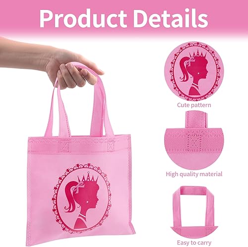 Miniatura 3 de XUWAIDSGN 24 bolsas de regalos de princesa para niñas, bolsas de regalo de fiesta, lindas bolsas de golosinas de color rojo rosa, bolsas de