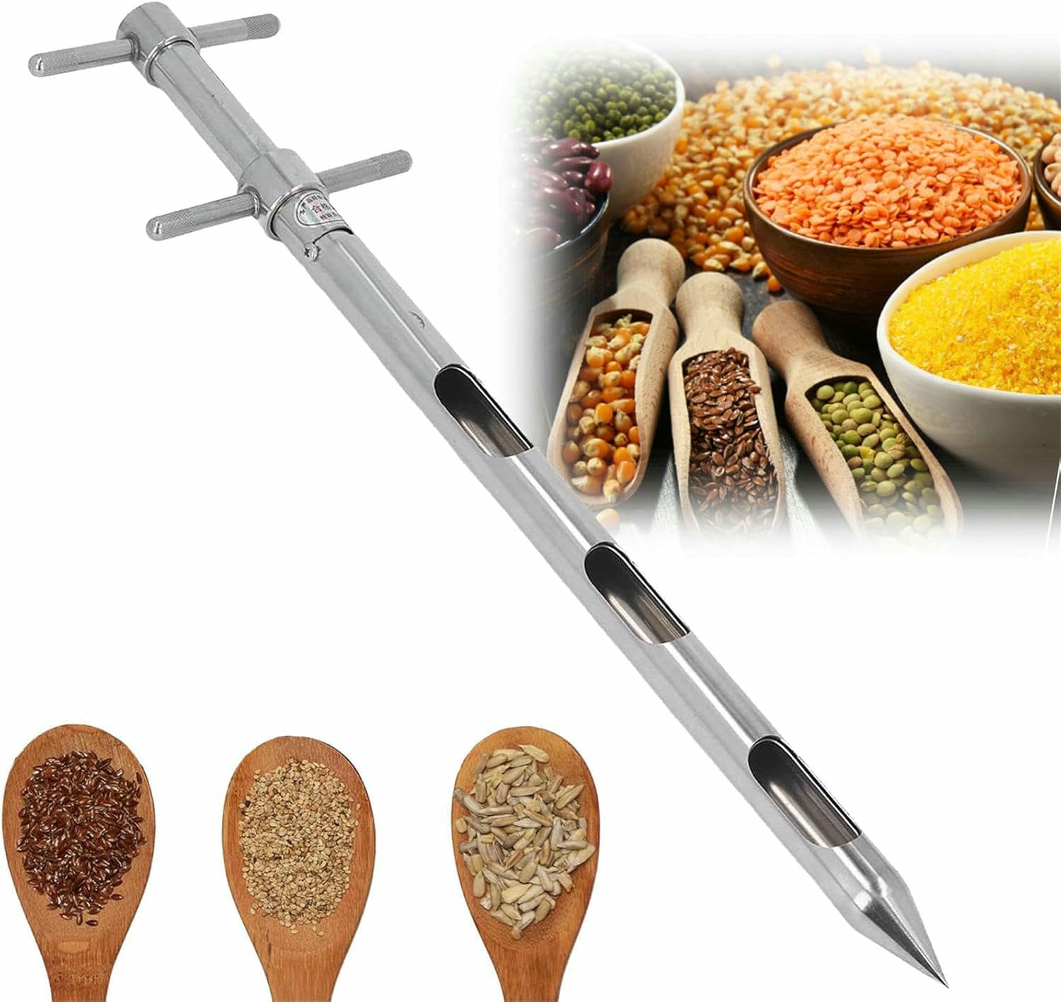 Ladro di Grano con segni di profondità - Misure incise per Una Registrazione di profondità precisa in Ogni Campione, Perfetto per Il campionamento del Grano