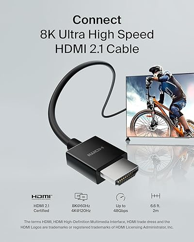 Miniatura 2 de Belkin Cable HDMI 2.1 Ultra HD de 6.6 pies6.6 ft, cable HDMI 4K de ultra alta velocidad, cable HDMI 2.1 de 48 Gbps, Dolby Vision HDR y 8K 60Hz,
