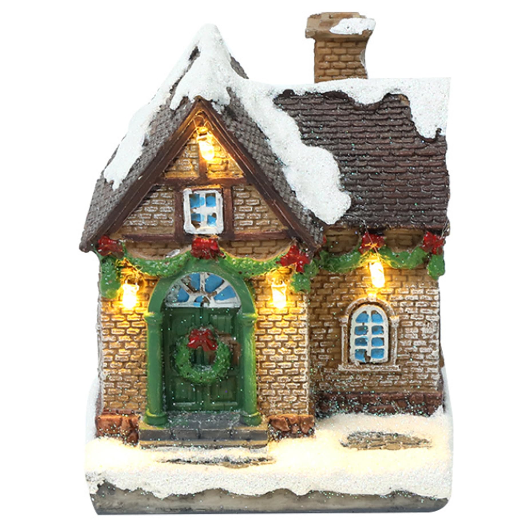 Village de Noël avec Lumière LED Maison Miniature Décoration Intérieure Fête