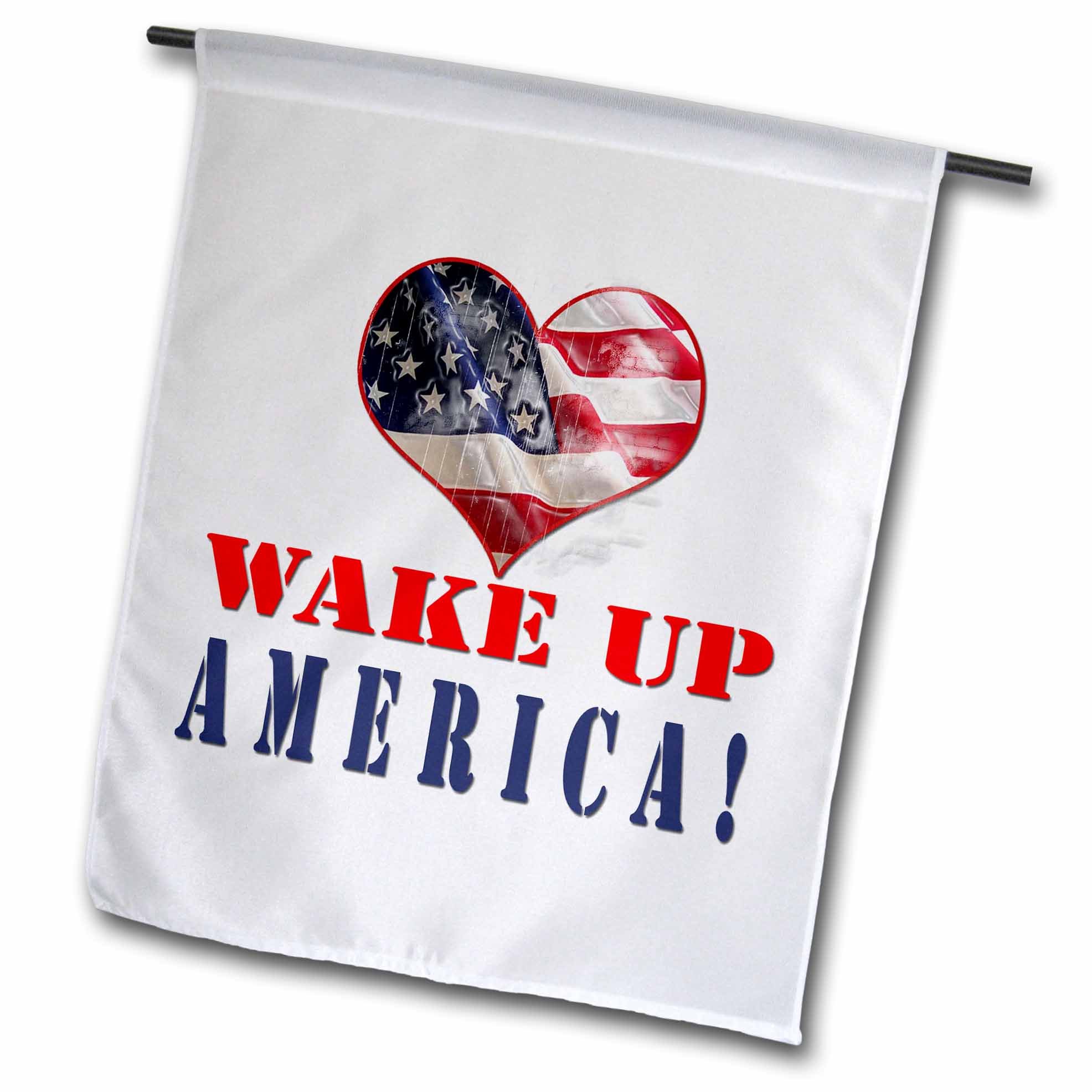 3dRose Gartenflagge „Wake Up Amerika“ – 45,7x68,1 Cm, 100% Polyester, Einseitig Bedruckt