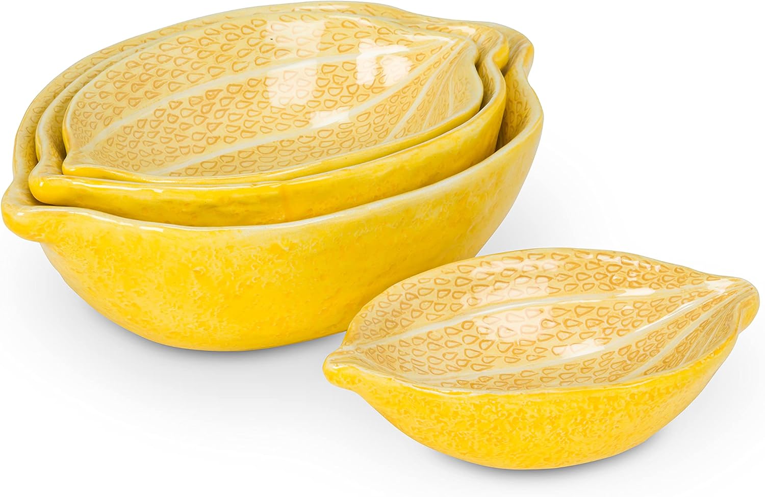 Abbott Collection Lemon Nesting Bowls. Set of 4-4" to 6.5" L