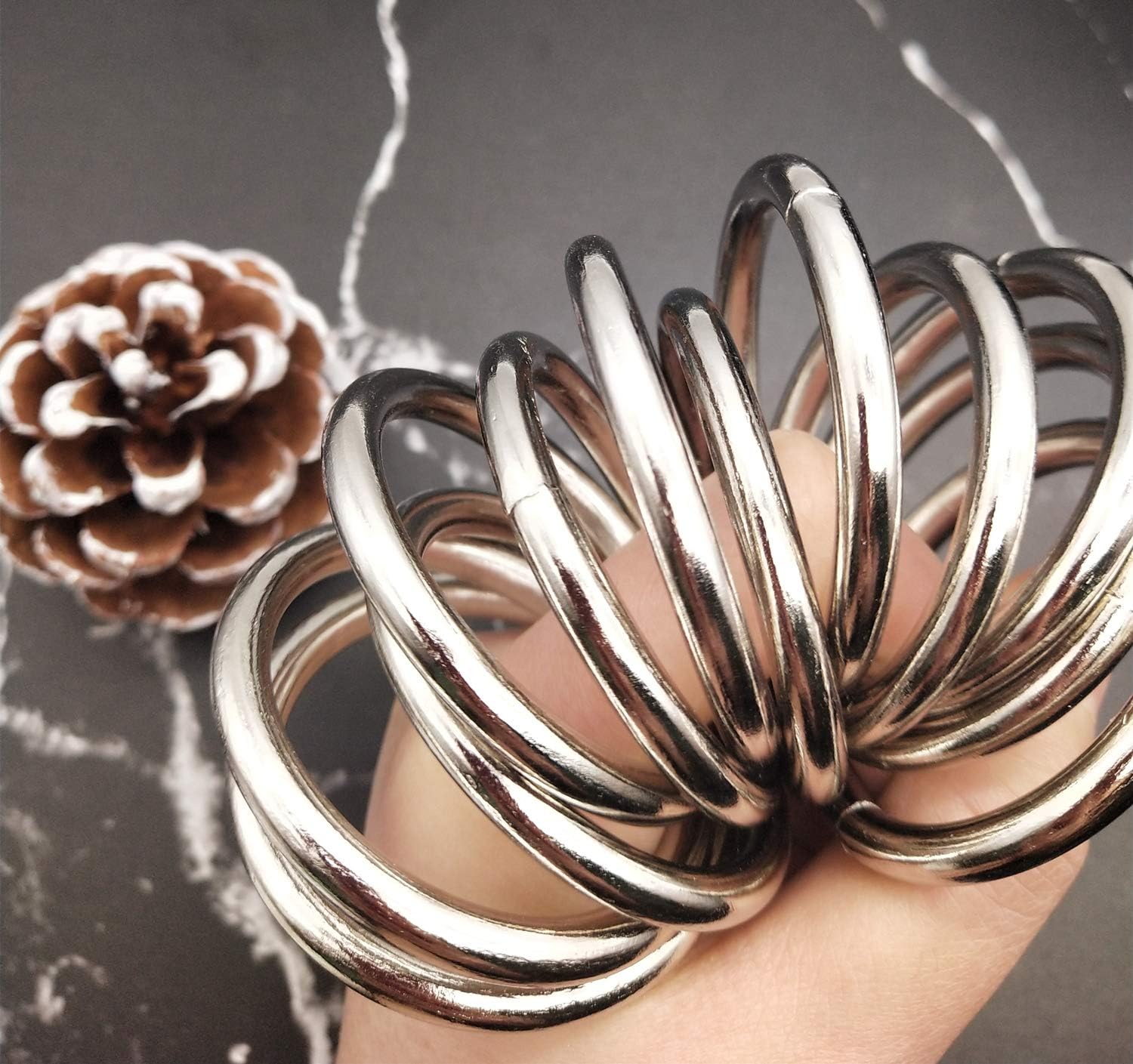 12 Pack 2" Welded O-Ring Nickel Plate Steel Rings Multi-Purpose Metal O Ring for Macrame, Camping Belt, Dog Leashes, Light Saber Accessories, Luggage Belt, Handbag and More Craft Project
