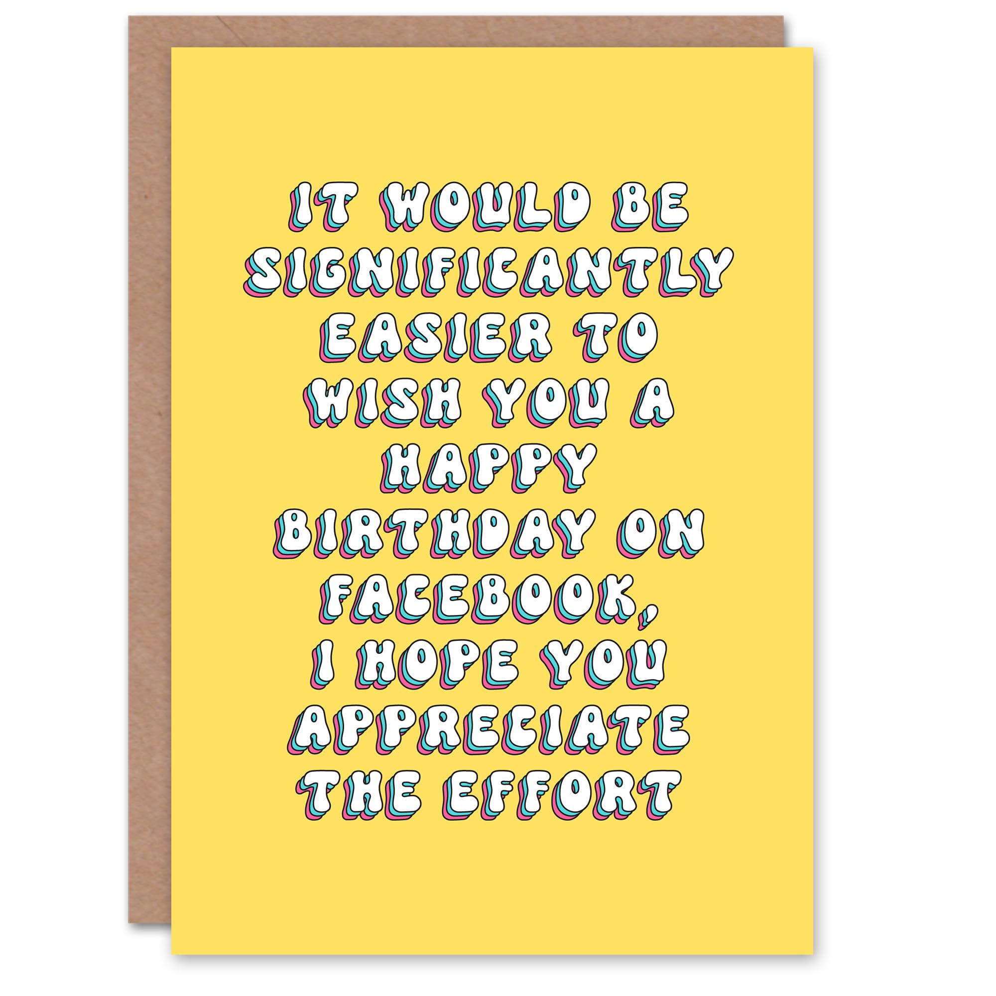 Artery8 Greeting Card Appreciate Effort Wish Easier on Social Media For Her Gran Sister Niece Daughter Wife Woman Birthday Card