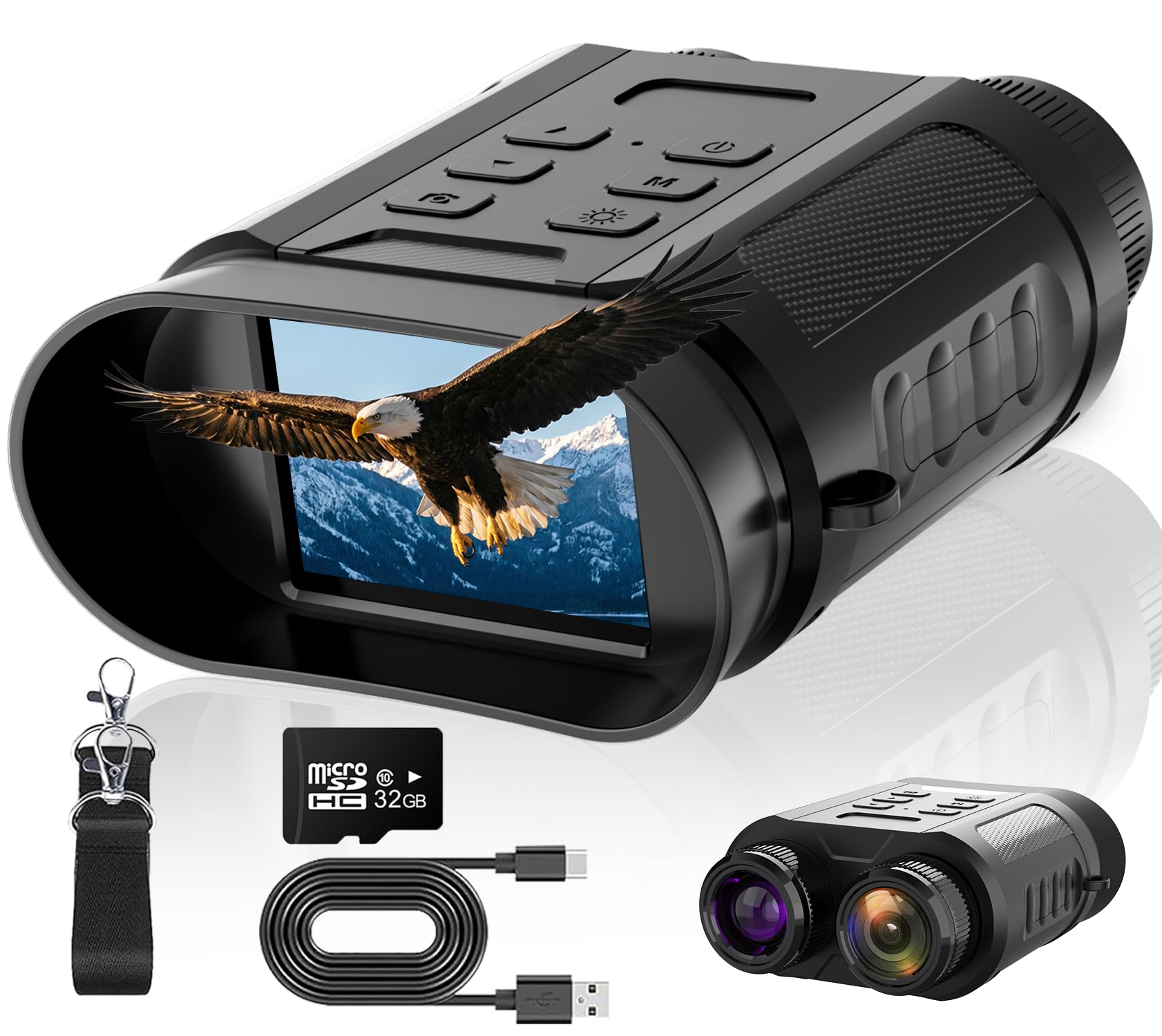 4K Binoculares de Visión Nocturna,Batería Recargable de 2500mAh