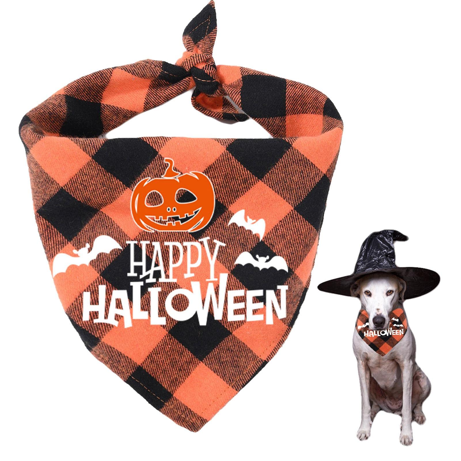 8er-Set Halloween-Hunde-Bandanas – Kürbis, Fledermaus, Verstellbar, Waschbar, Für Mittelgroße Hunde