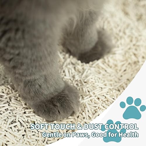 Miniatura 2 de Meowgic Paws Arena para gatos, arena para gatos con tofu de bentonita para control de olores, arena natural para gatos de bajo seguimiento, ligera,