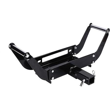 OFF ROAD BOAR Universal Winch Mount Plate - 15000Lbs Capacity Winch Mounting Hitch , Recovery Winch Cradle, Bumper 2'' Hitch Receiver with Folding Bracket
