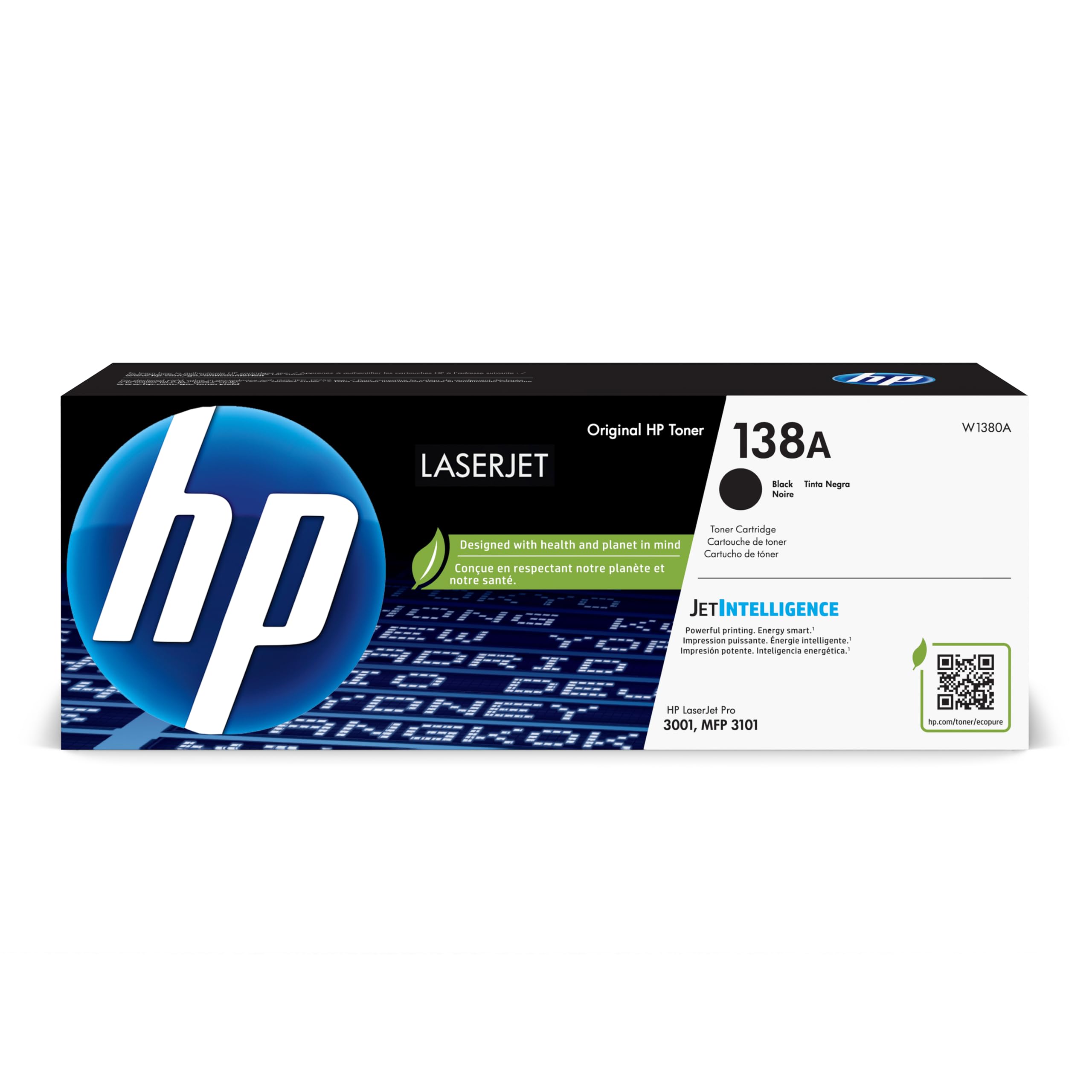 HP 138A Black Toner Cartridge | Works with HP LaserJet Pro 3001 Series, HP LaserJet Pro MFP 3101 Series | W1380A