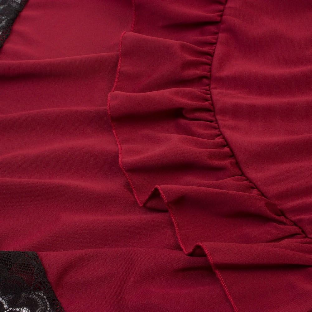 Sorrica Women's Steampunk Retro Gothic Vintage Ruffle High Low Gypsy Hippie Lace Party Skirt - Image 5