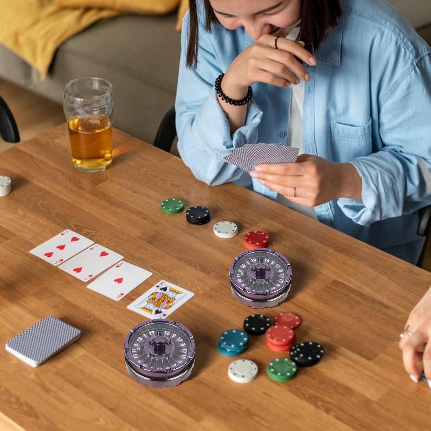 DND Dice Set with Mini Roulette Wheel – Metal D20 Roulette Dice Spinner | Unique DND Gift Set with Case for RPG & Table Games(Gradient)
