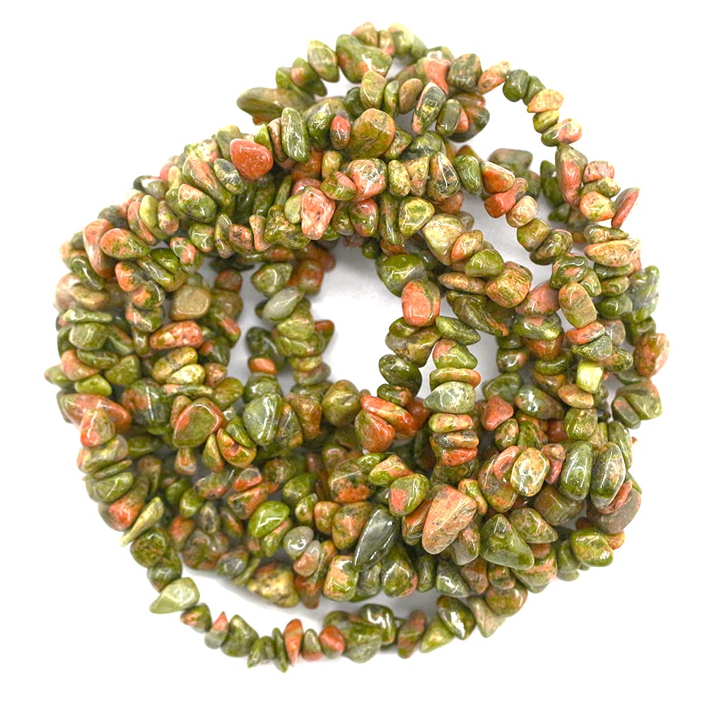 Naturalne nieregularne kamienie szlachetne, około 5 mm-8 mm odprysków kamienne koraliki z otworami, do tworzenia i dekoracji biżuterii DIY, 89 cm (unnakite)