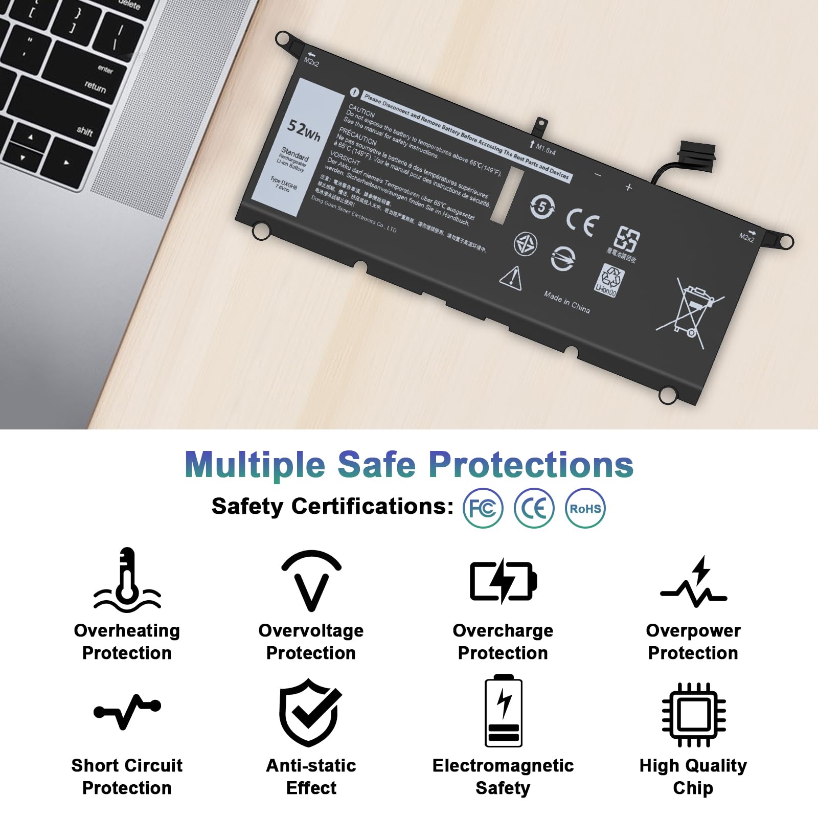 Amazon.com: Easy Style 52Wh DXGH8 Laptop Battery Replacement for