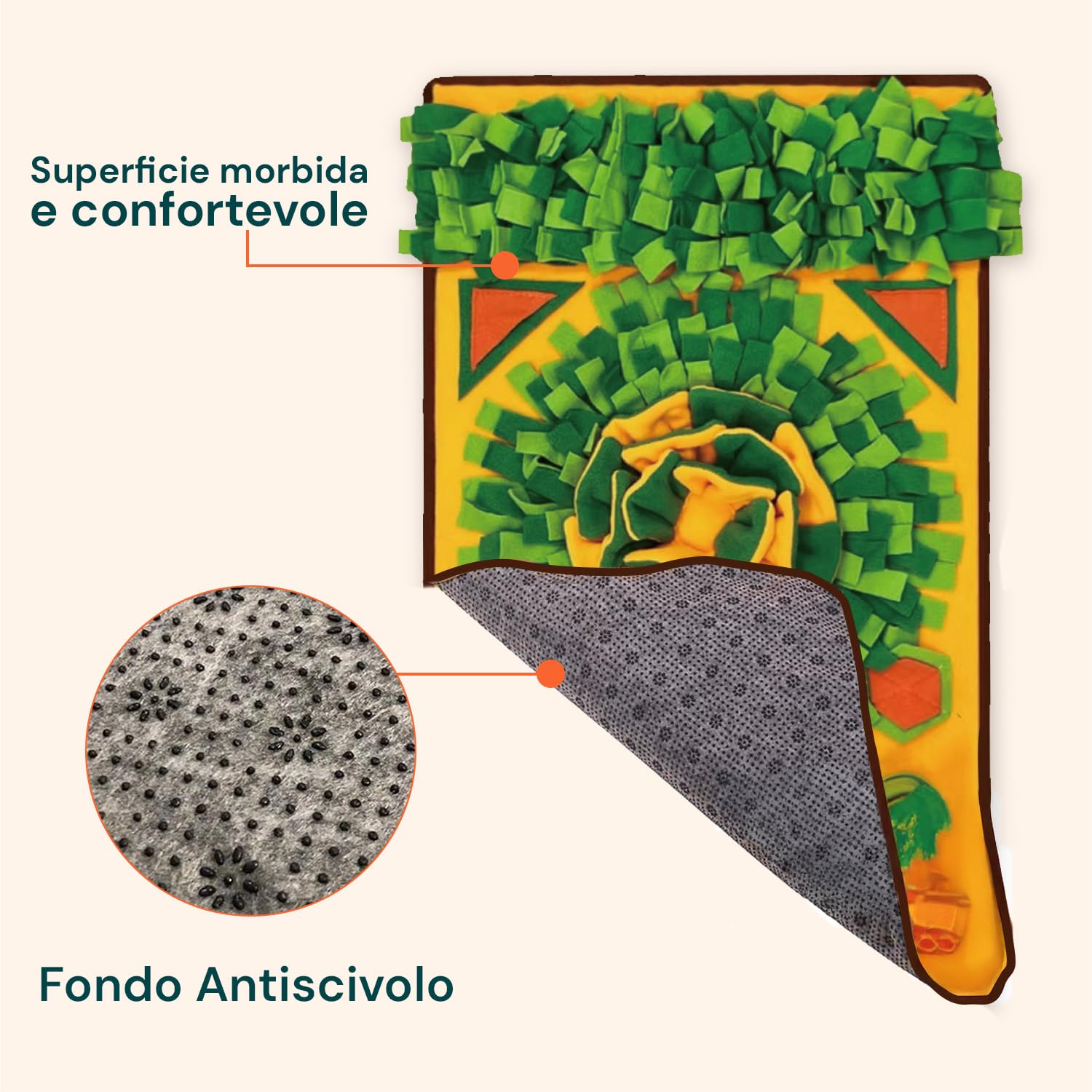 Avilia Tappeto Olfattivo Grande per Cani - Gioco di Attivazione Mentale per Ricerca Cibo e Snack - Snuffle Mat Lavabile e Antiscivolo Contro Noia e Stress - Ideale per Addestramento 79x48.5cm