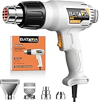 BATAVIA 1800W Heat Gun Dual Fuses Overheat Protection 752°F-1112°F 4 Nozzles for Shrink Tubing Vinyl Wrap Crafts