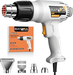 BATAVIA 1800W Heat Gun Dual Fuses Overheat Protection 752°F-1112°F 4 Nozzles for Shrink Tubing Vinyl Wrap Crafts