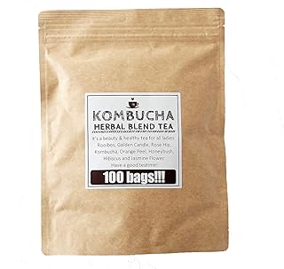 天然生活 コンブチャハーバルブレンドティー100包 Kombucha 紅茶キノコ ティーバッグ ハーブティー ルイボスティー 大容量