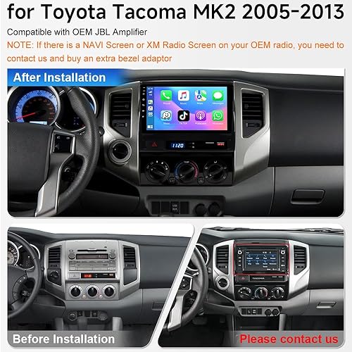 Miniatura 10 de Radio estéreo de coche de 9 pulgadas para Toyota Tacoma 2005-2015 4 núcleos 232G Android GPS unidad de navegación compatible con sistema