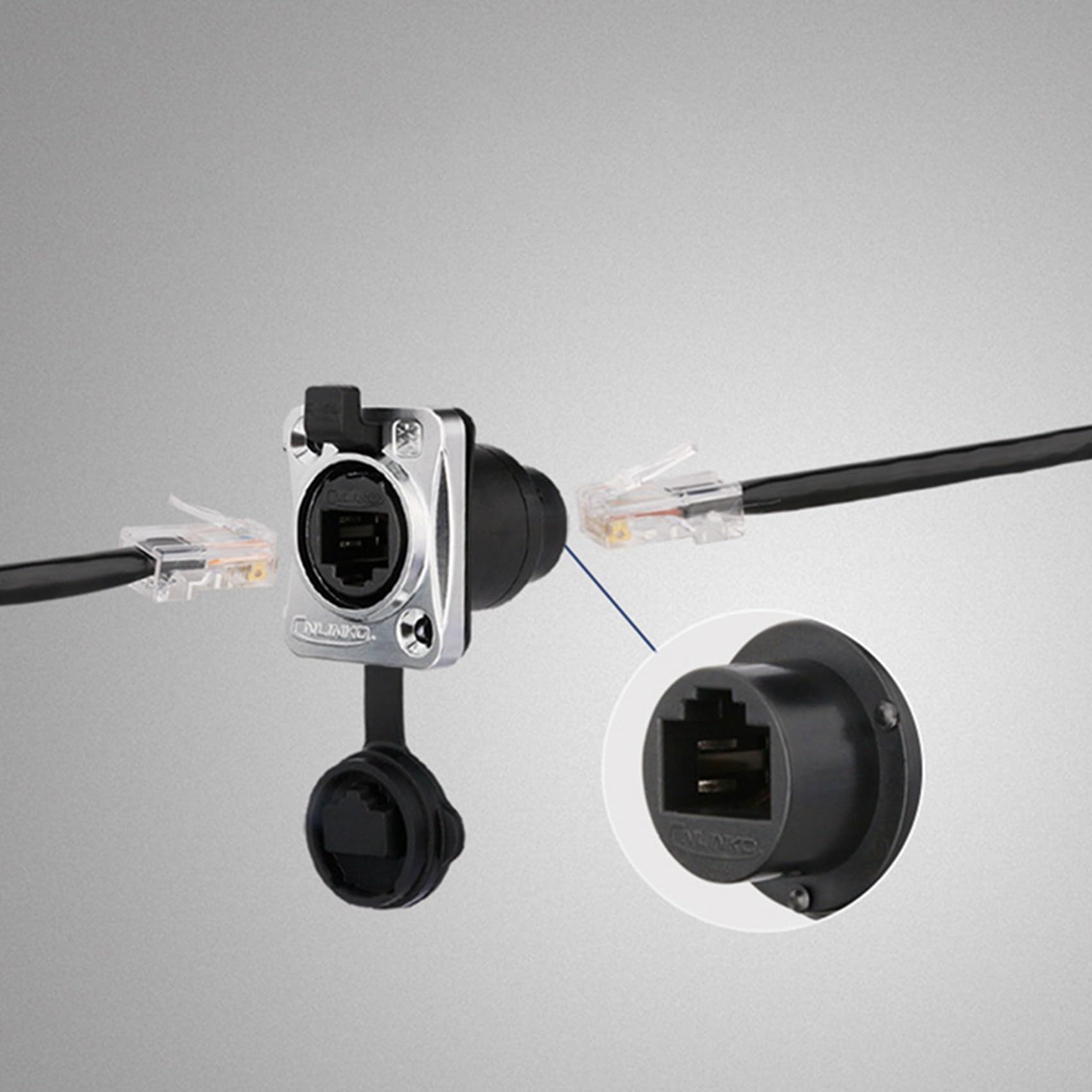 Lot de 5 connecteurs réseau RJ45 étanches IP67/Ethernet RJ45 étanches + prise étanche pour Ethernet extérieur