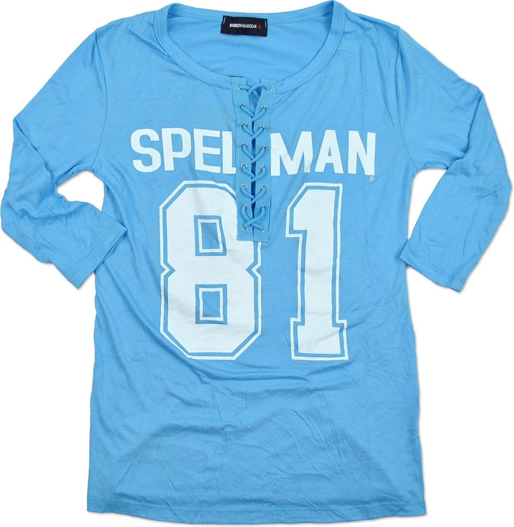 Big Boy Spelman College Ladies Football Lace Jersey Tee [Sky Blue - S] - ID#148321