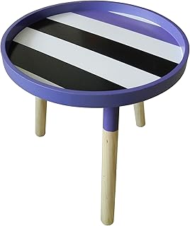 CVHOMEDECO. Moderno KD rotondo in legno tavolino rimovibile Round Accent Table can be smontaggio tavolo da tè con 3 gambe staccabile. Dia.39,4 cm X H41 cm