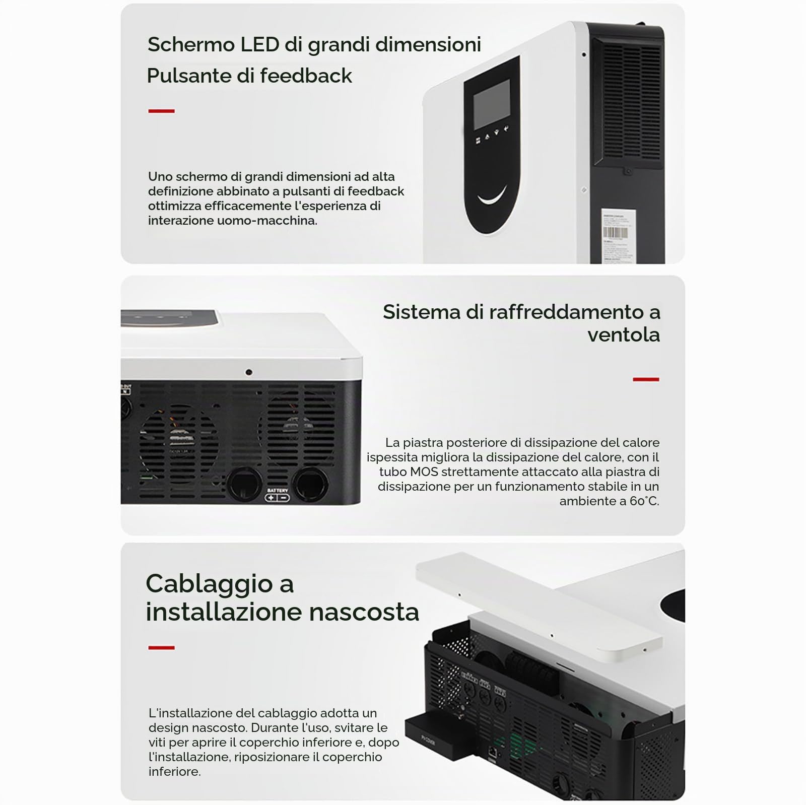 Inverter Solare Ibrido (1,0-10,2 KW), Inverter A Onda Sinusoidale Pura 12 V 24 V 48 V, Caricabatterie Inverter Ibrido Fuori Rete, Con Regolatore Di Carica Solare MPPT 40/80/120/160 A,DC24V-3.2KW