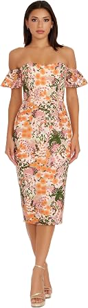 Dress the Population Womens Tara Bodycon Midi Dress