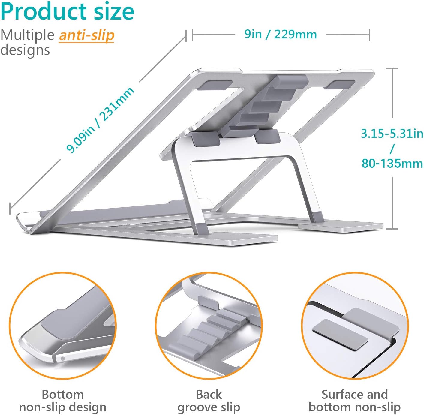 Wееklу Tор Sаlе SAVFY Laptop Stand, Foldable Portable Laptop Stand for Desk, Ergonomic Multi-Angle Adjustable Aluminum Light Weight Laptop Holder for 10''-17'' MacBook, iPad, Notebook
