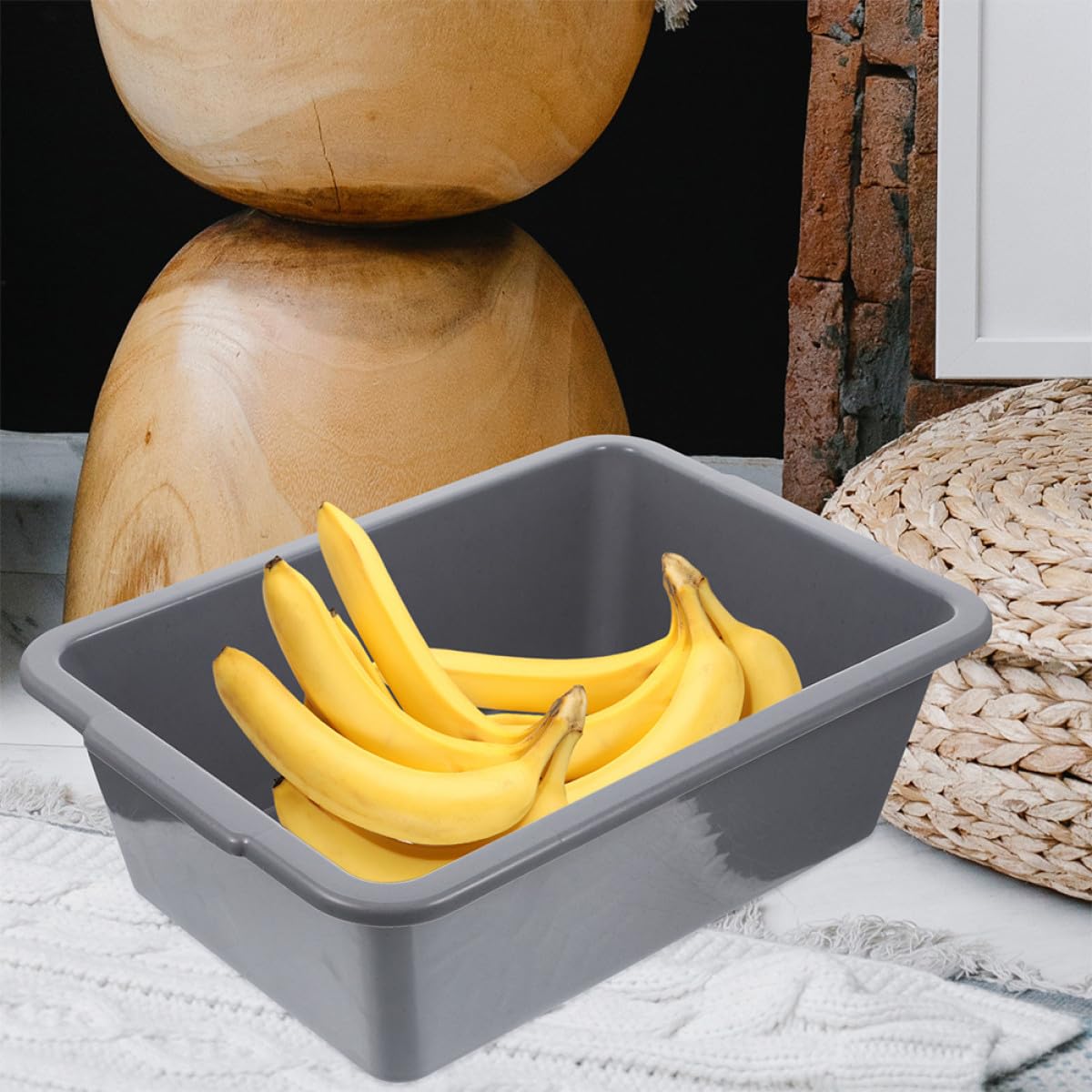 2 Pezzi Vasche Rettangolari in Pp con Manico per Conservazione Refrigerata e Congelatore per Ristoranti Fast Food e Pizzerie