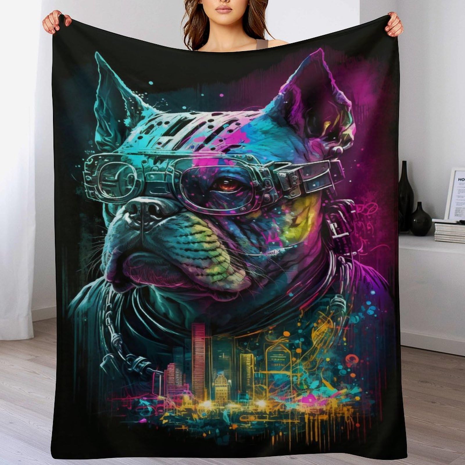 Manta de franela para perro grande de microfibra mullida para sofá cama y mascotas 180x200 cm