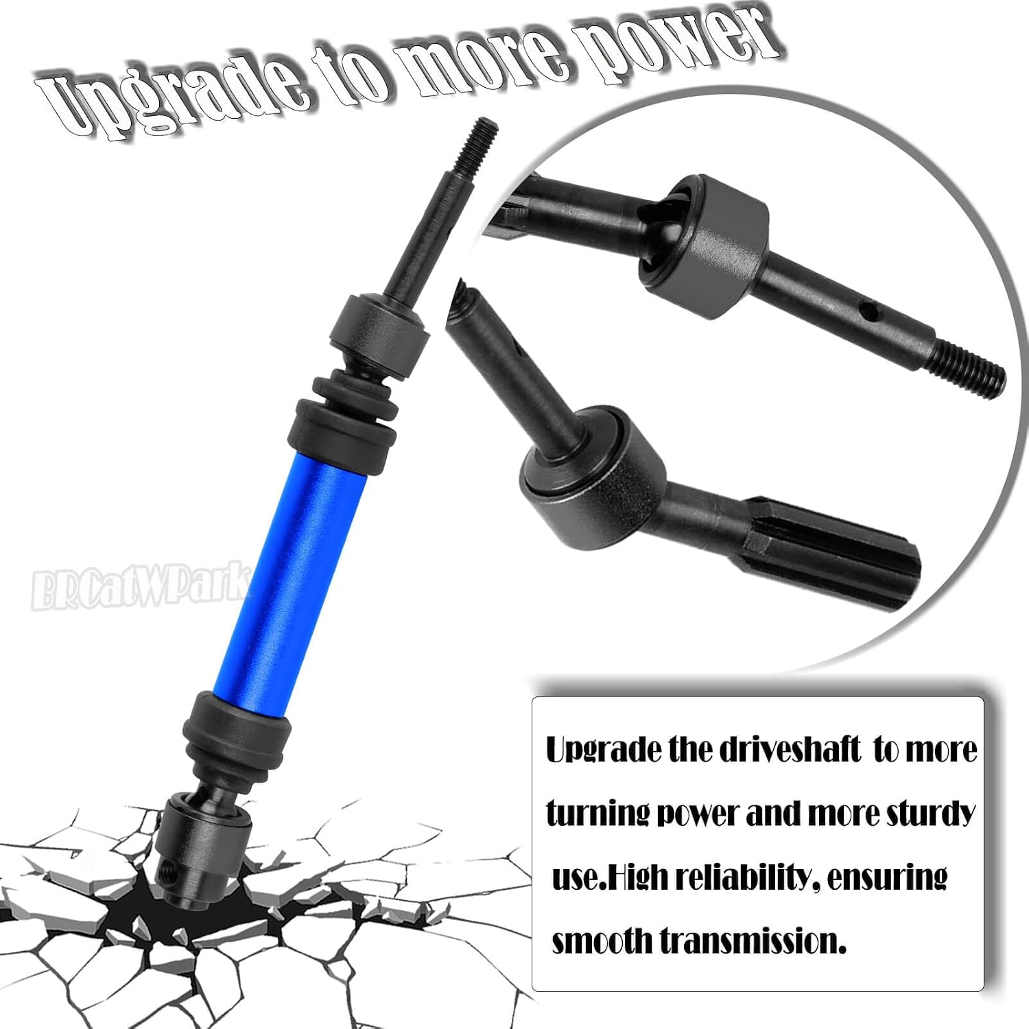 Drive Shaft Axles Upgrades Part for 1/10 Rustler 2WD (VXL)/Stampede 2WD (VXL),RC Steel #45 2Pcs Driveshafts CVD w/Hex Hops Up,Navy Blue