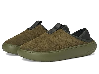Crocs Classic Puff Moc Slippers Army Green Suede