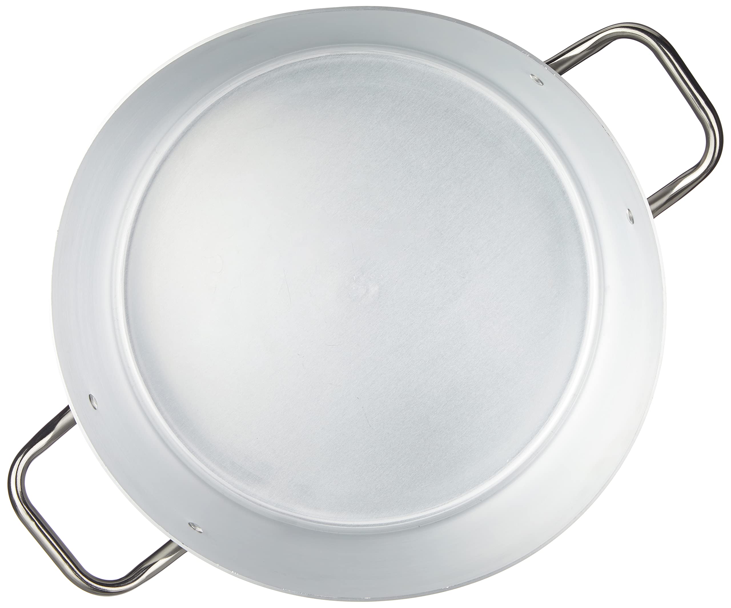 Pentole Agnelli Casserole Haute en Aluminium avec 2 poignées en Acier Inoxydable, argentée 25 l Argent