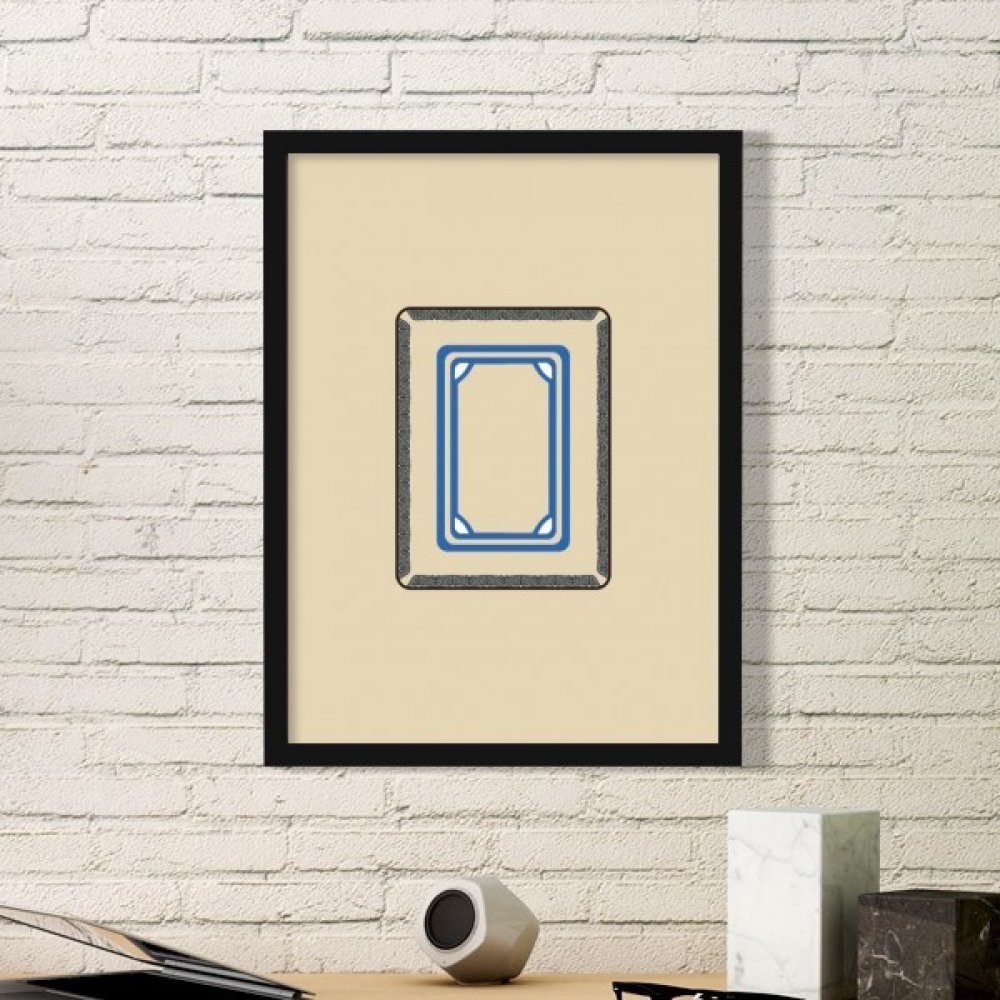 Cadre photo mahjong vent sud en bois noir idée cadeau art et culture