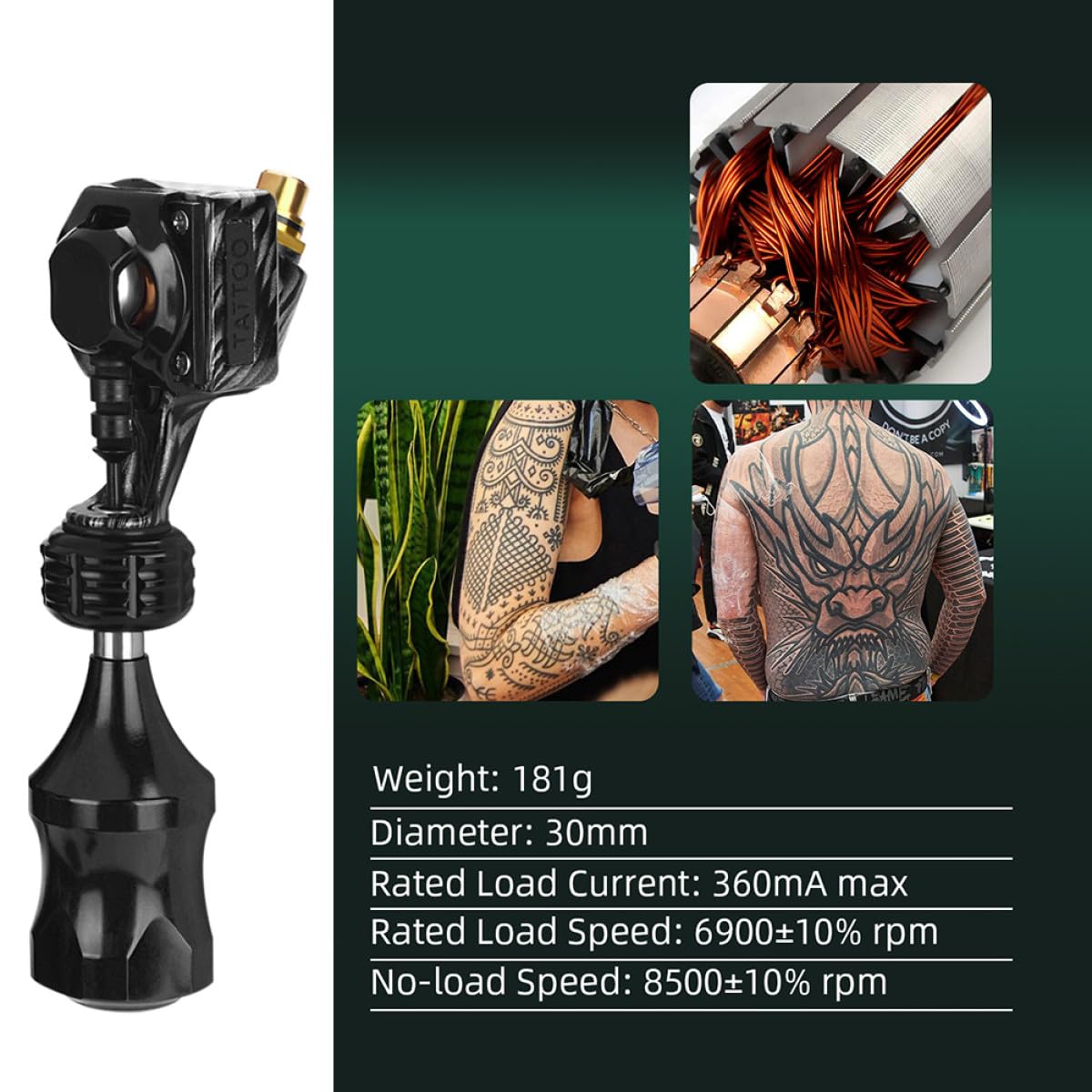 Máquina de Tatuar Tipo Bolígrafo Rotatorio, Conector Estándar