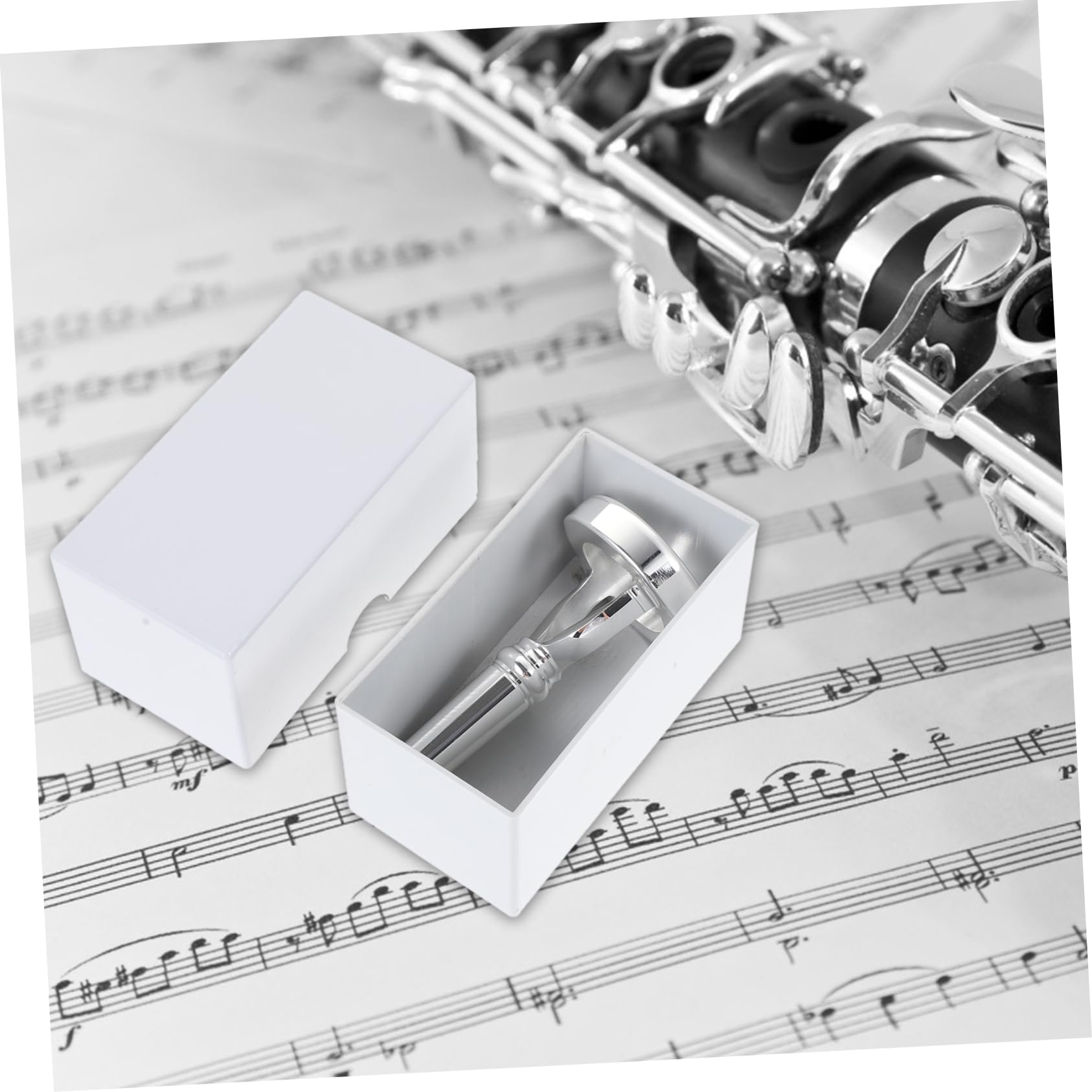 ERINGOGO Professional Player's Horn Mouthpiece Silver Metal Replacement for Smooth Horn for Beginners and Students