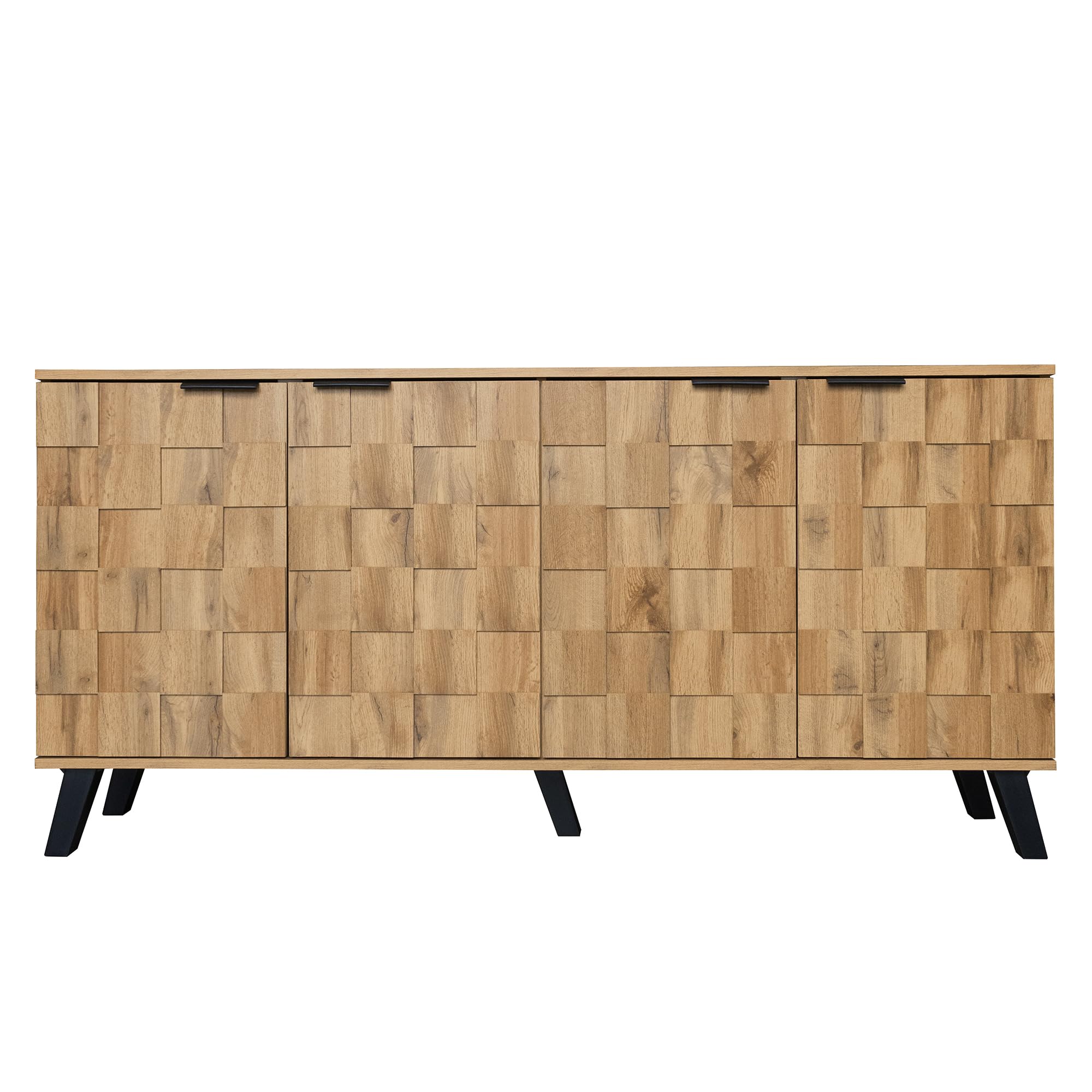 Credenza moderna con 4 ante, 160,5 x 35,5 x 78 cm