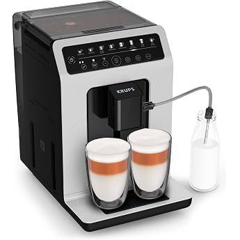 KRUPS Fully Automatic Coffee Machine 7 Preset Drinks Cappuccino Espresso Milk Drinks One-Touch System Evidence Eco Design YY4660FD